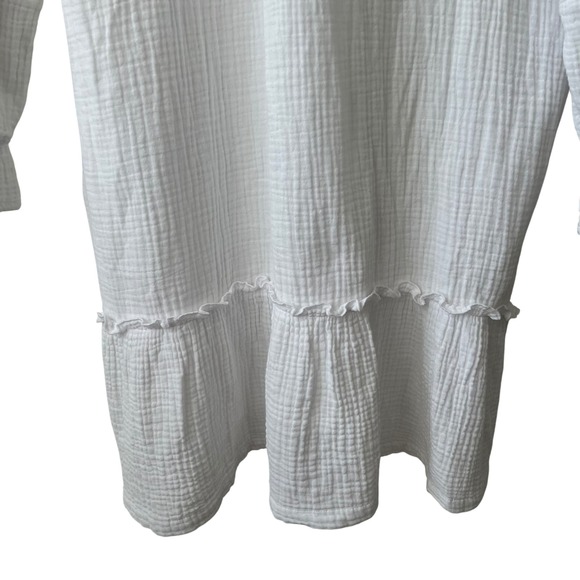 Johnny Was Calme Ghenar Gauze Ruffle Tier Mini Dress small white embroidered - Picture 15 of 15